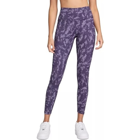 Nike Pants - NIKE One Dri Fit High Waisted 7/8 Leggings Printed Purple Size Small